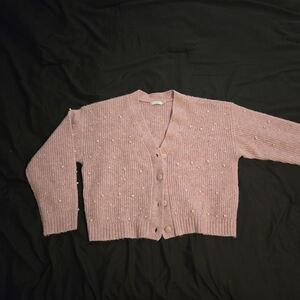 Chic Pink Pearl Women's Cardigan